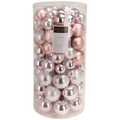 Weihnachtskugel Set 100-teilig rosa