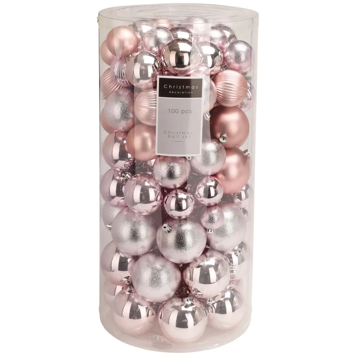 Weihnachtskugel Set 100-teilig rosa