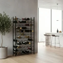 Weinregal Eisen für 72 Flaschen schwarz