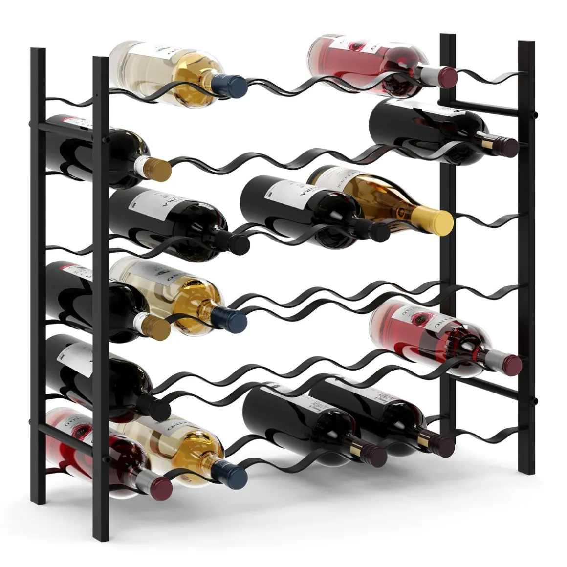 Weinregal Eisen für 36 Flaschen schwarz