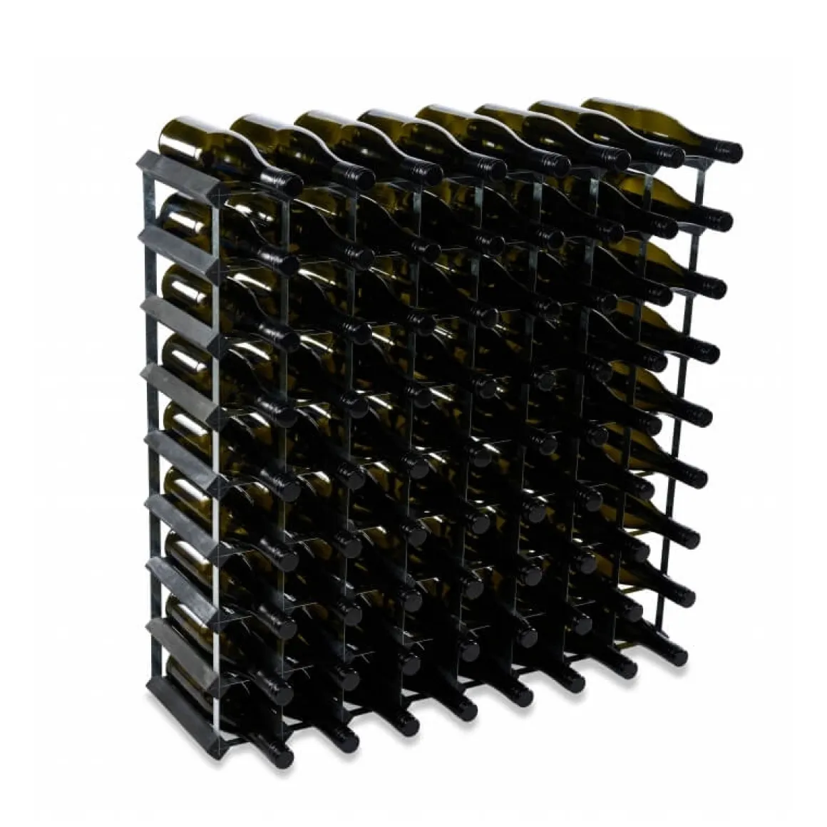 Weinregal Massivholz für 72 Flaschen schwarz