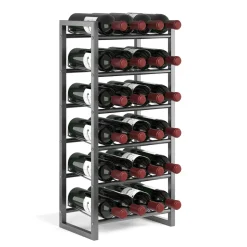 Weinregal Metall für 24 Flaschen silber