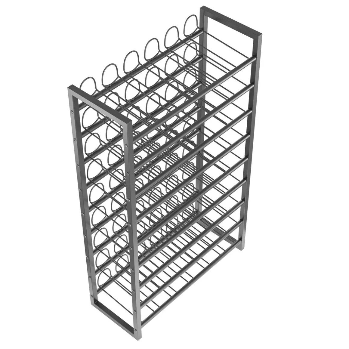 Weinregal Metall für 54 Flaschen silber