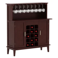 Weinregal Sideboard Holz für 15 Flaschen braun
