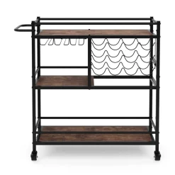 Weinregal Vintage BONITA auf Rollen für 12 Flaschen 80 x 86 cm