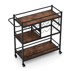 Weinregal Vintage BONITA auf Rollen für 12 Flaschen 80 x 86 cm
