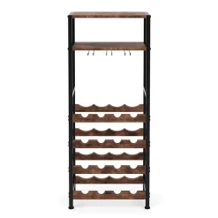 Weinregal Vintage BONITA auf Rollen für 16 Flaschen 42 x 100 cm