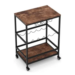 Weinregal Vintage BONITA auf Rollen für 5 Flaschen 60 x 82 cm