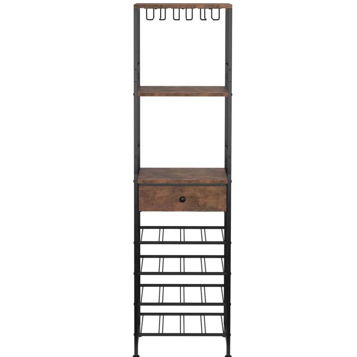 Weinregal Vintage BONITA für 16 Flaschen mit Schublade 40 x 148 cm