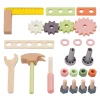 Werkbank Kinder Holz 26-teilig 28 cm bunt/natur