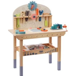 Werkbank Kinder Holz 68-teilig 80 cm bunt/natur