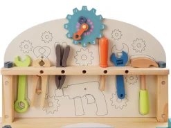 Werkbank Kinder Holz 68-teilig 80 cm bunt/natur