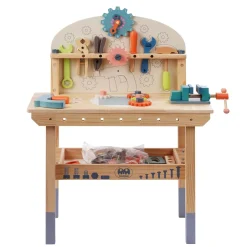 Werkbank Kinder Holz 68-teilig 80 cm bunt/natur