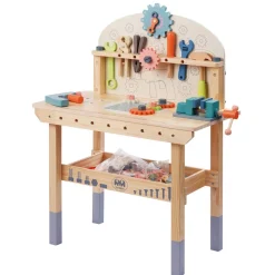 Werkbank Kinder Holz 68-teilig 80 cm bunt/natur