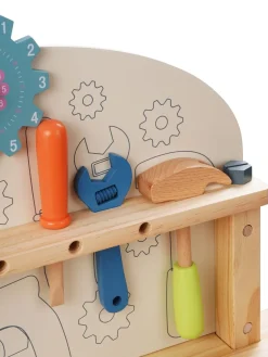 Werkbank Kinder Holz 68-teilig 80 cm bunt/natur