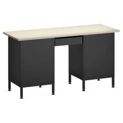 Werkbank MAKSIMUS 6 Schubladen 1 Tür 160 x 60 cm anthrazit/schwarz/natur