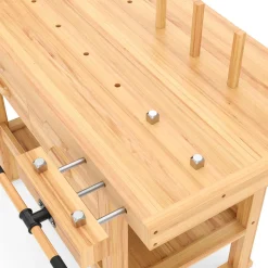 Werkbank mit Schraubstock Holz 152 x 50 cm