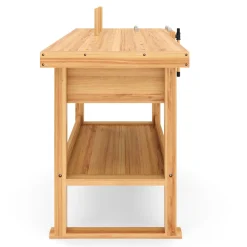 Werkbank mit Schraubstock Holz 152 x 50 cm