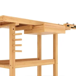 Werkbank mit Schraubstock Holz 126 x 50 cm