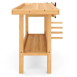 Werkbank mit Schraubstock Holz 126 x 50 cm