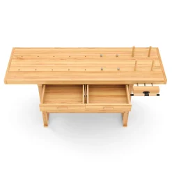 Werkbank mit Schraubstock Holz 180 x 50 cm