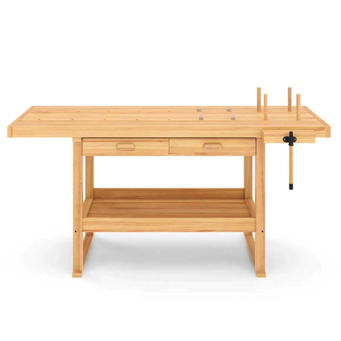 Werkbank mit Schraubstock Holz 180 x 50 cm