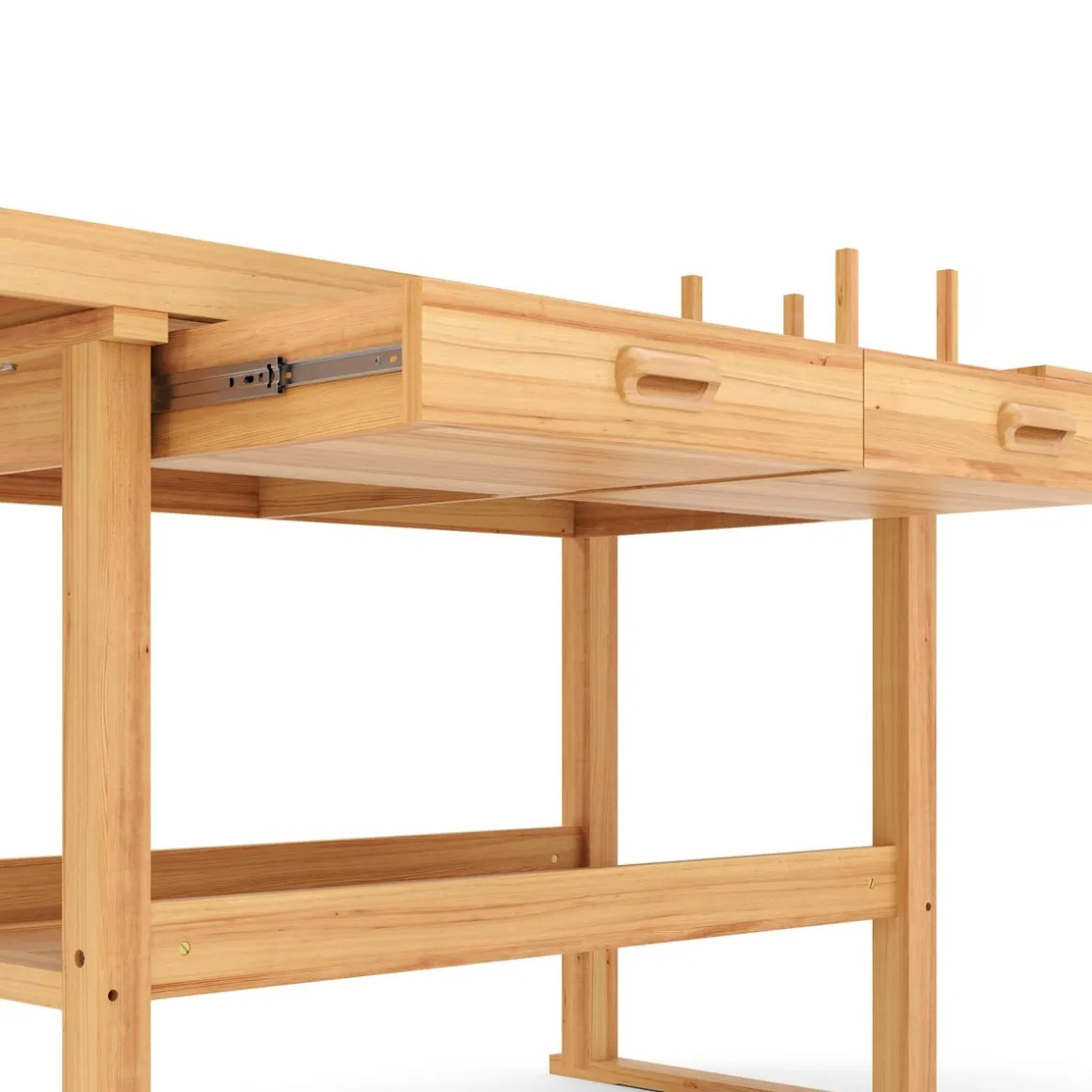 Werkbank mit Schraubstock Holz 180 x 50 cm