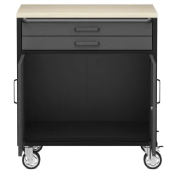 Werkstattwagen MAKSIMUS 2 Schubladen 2 Türen 75 x 85 cm anthrazit/schwarz/natur