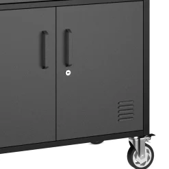Werkstattwagen MAKSIMUS 2 Schubladen 2 Türen 75 x 85 cm anthrazit/schwarz/natur