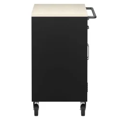 Werkstattwagen MAKSIMUS 2 Schubladen 2 Türen 75 x 85 cm anthrazit/schwarz/natur