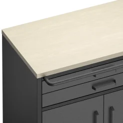 Werkstattwagen MAKSIMUS 2 Schubladen 2 Türen 75 x 85 cm anthrazit/schwarz/natur