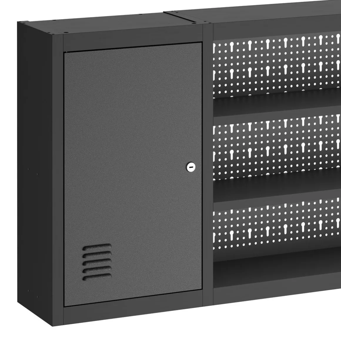 Werkzeugschrank Hängeschrank MAKSIMUS 160 x 60 cm anthrazit/schwarz