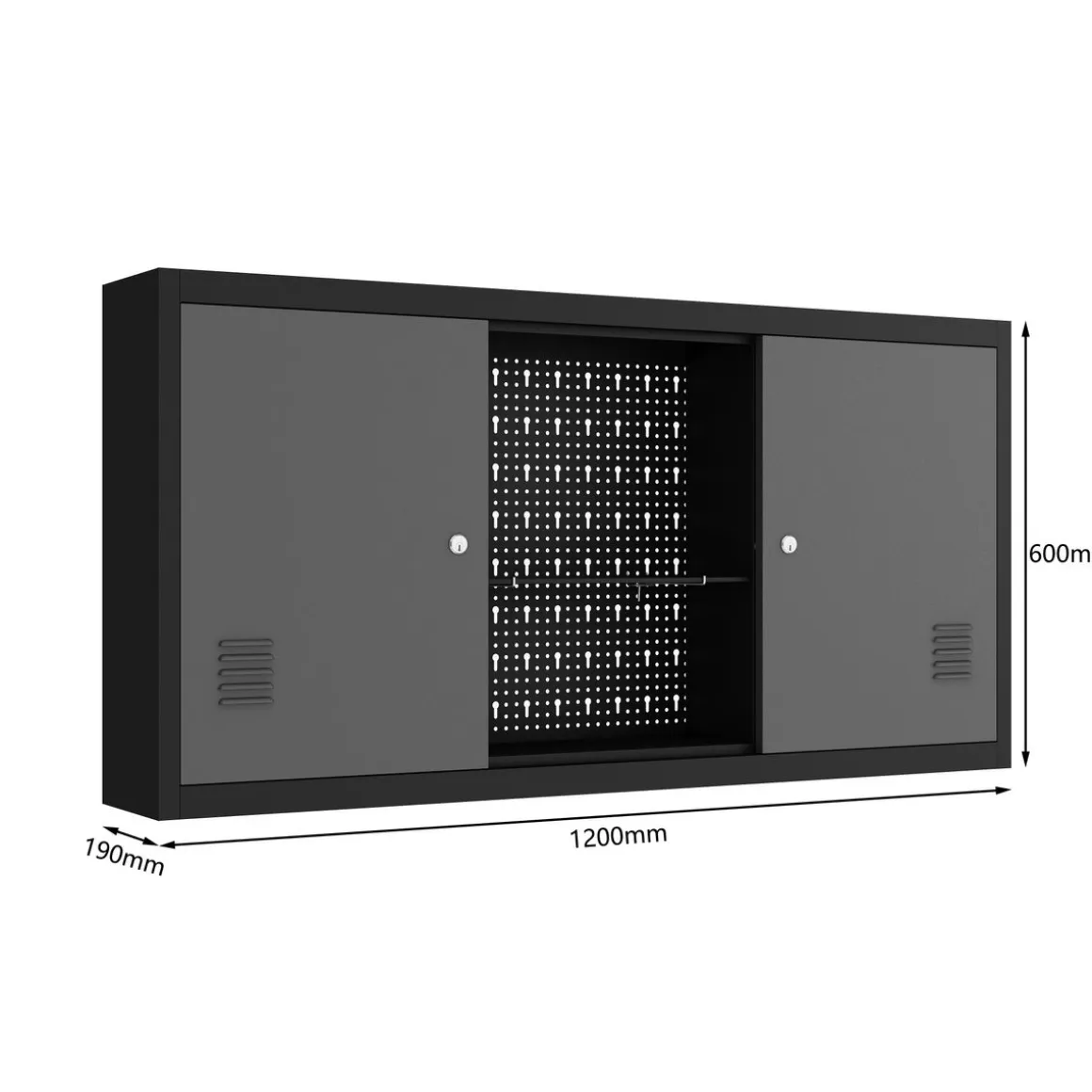 Werkzeugschrank mit Lochwand 120 x 60 cm