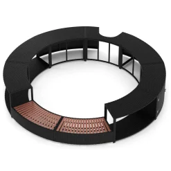 Whirlpool Umrandung Rattan HEAVEN schwarz