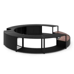 Whirlpool Umrandung Rattan HEAVEN schwarz