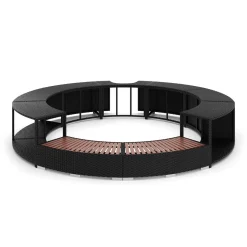 Whirlpool Umrandung Rattan HEAVEN schwarz