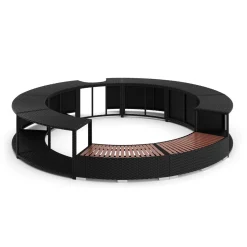 Whirlpool Umrandung Rattan HEAVEN schwarz