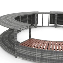 Whirlpool Umrandung Rattan HEAVEN grau