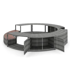 Whirlpool Umrandung Rattan HEAVEN grau