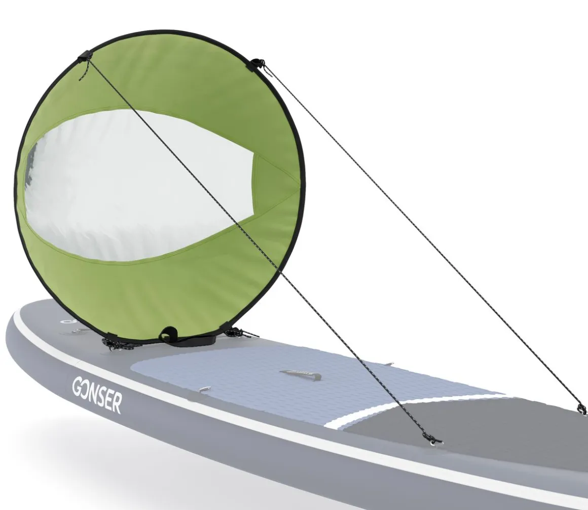 Windsegel für SUP und Kajak grün