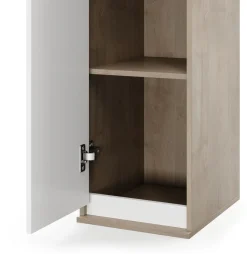 Wohnwand IVAN Hochglanz weiss/braun