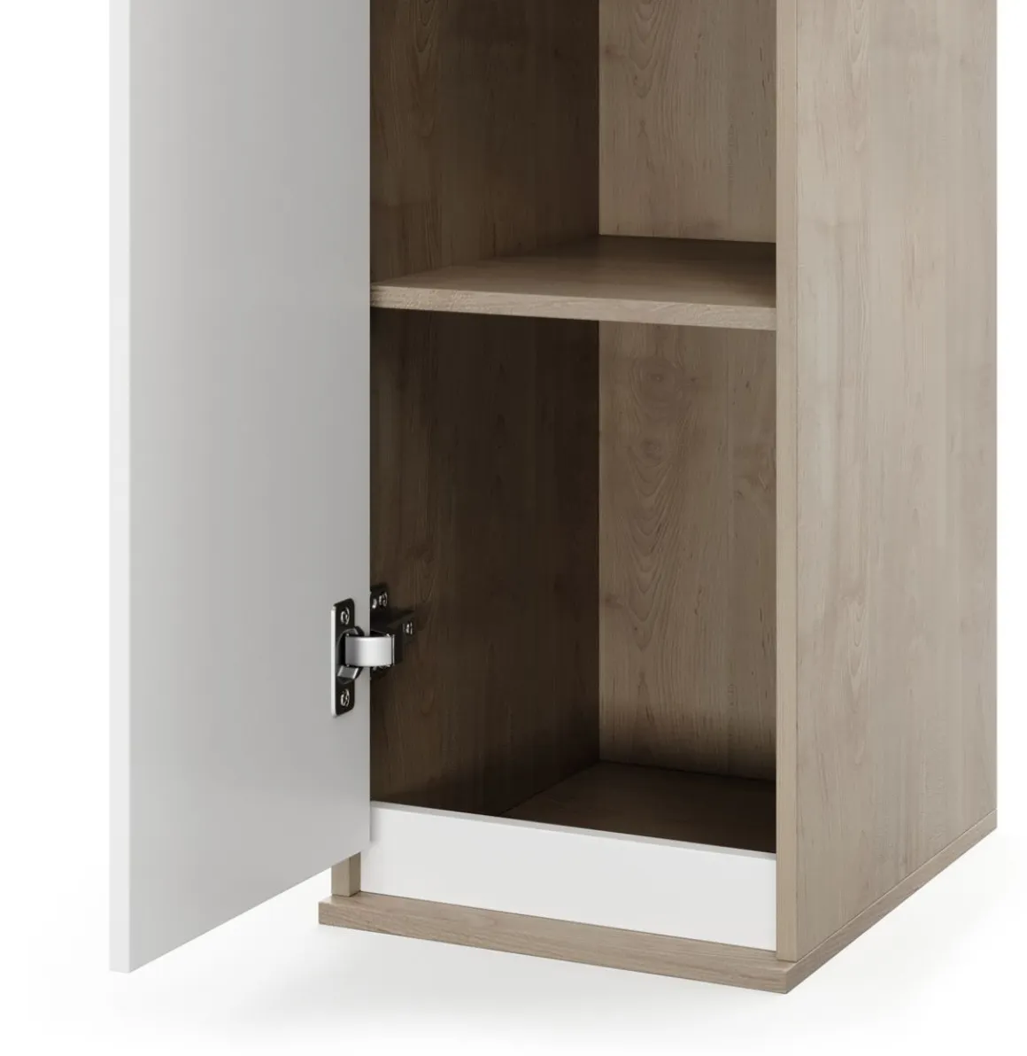 Wohnwand IVAN Hochglanz weiss/braun