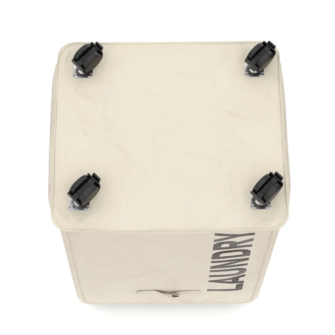 Wäschekorb auf Rollen 83L beige