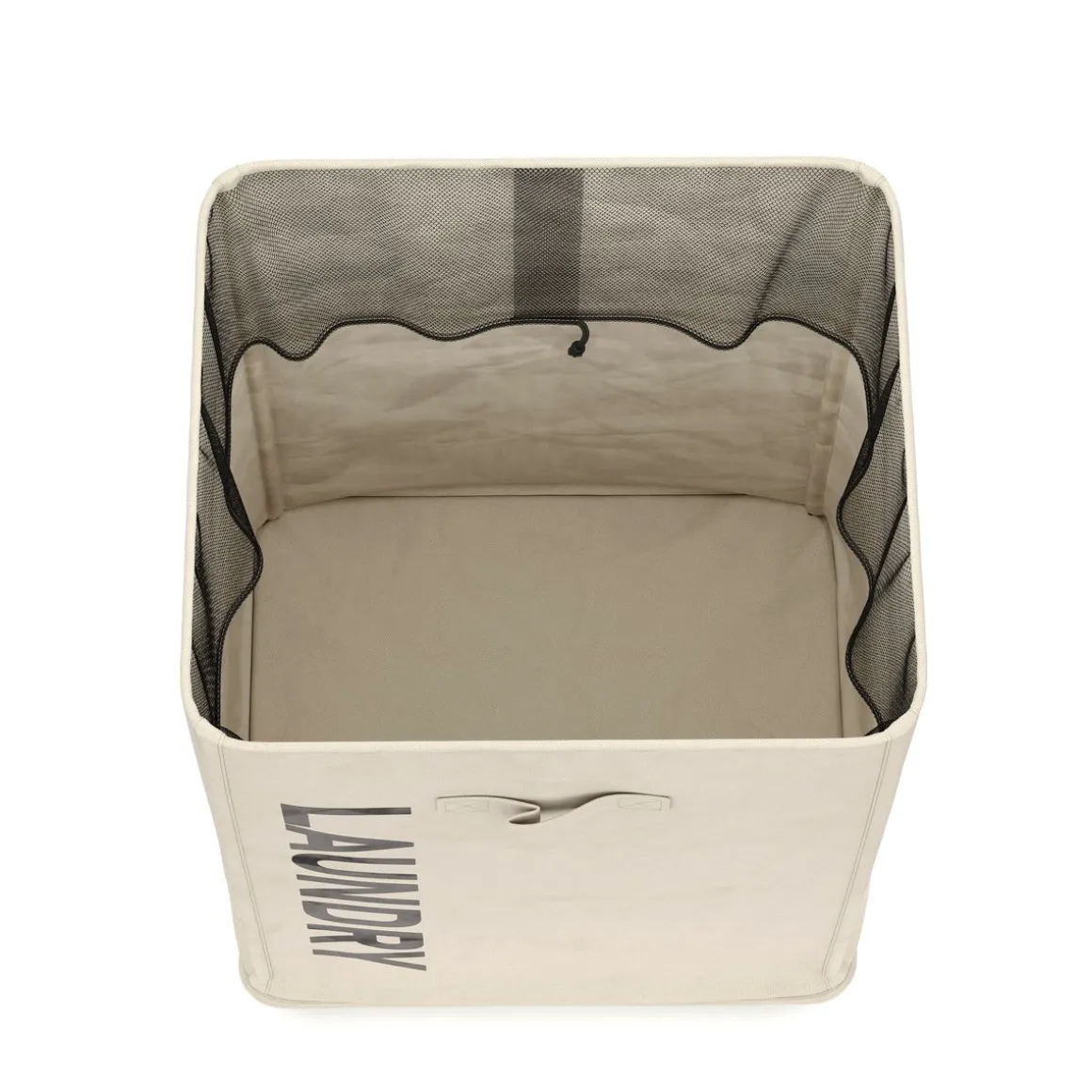 Wäschekorb auf Rollen 83L beige