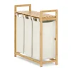 Wäschekorb Bambus 3 Fächer 90L natur/beige | GONSER.CH