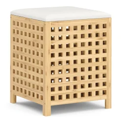 Wäschekorb Hocker Bambus VELDEN 48L natur
