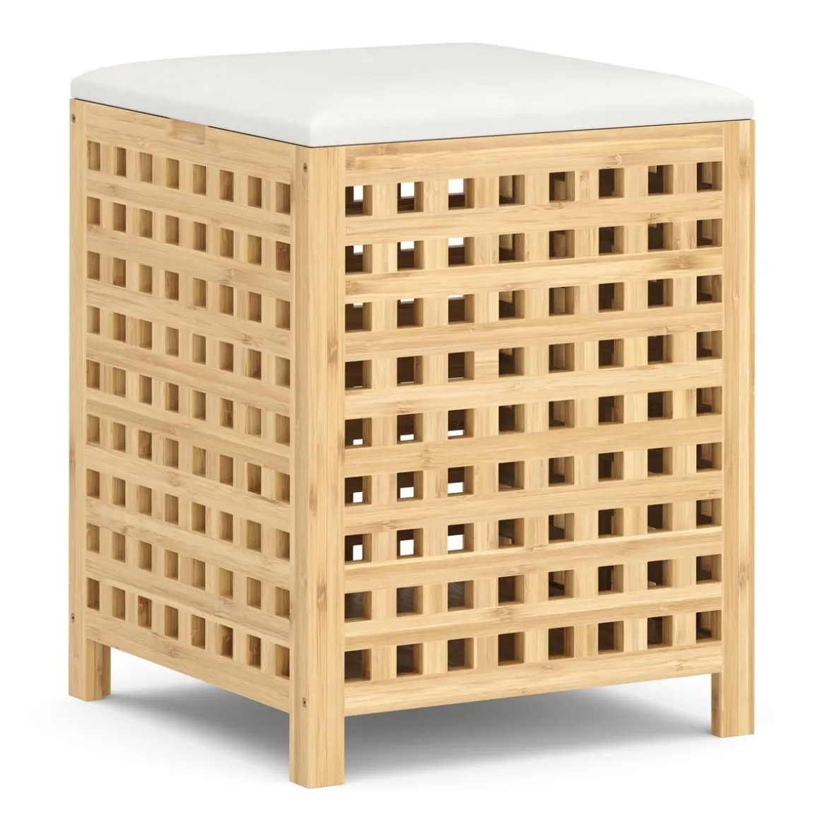 Wäschekorb Hocker Bambus VELDEN 48L natur