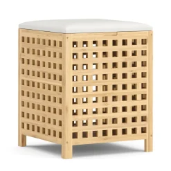 Wäschekorb Hocker Bambus VELDEN 48L natur