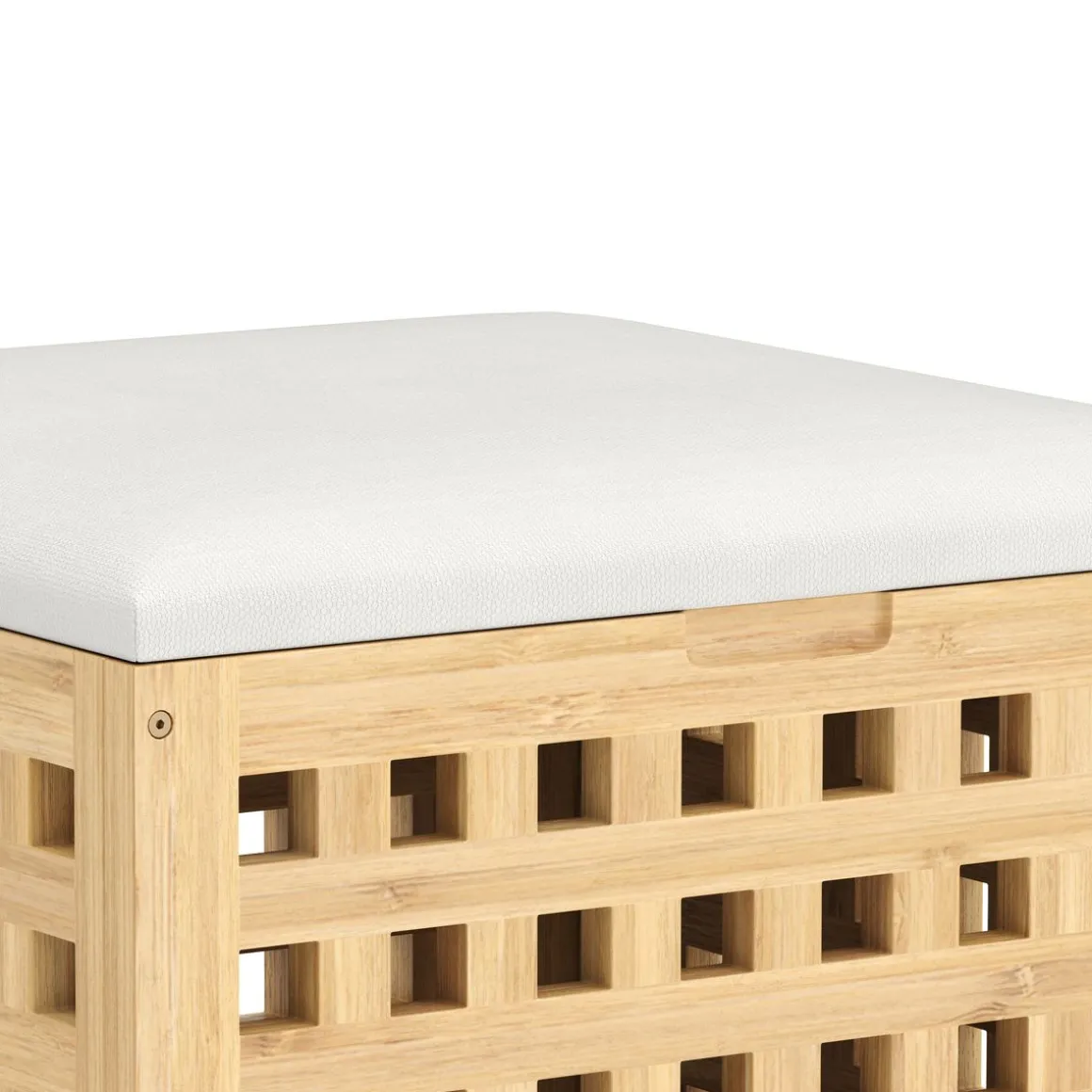 Wäschekorb Hocker Bambus VELDEN 48L natur