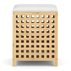 Wäschekorb Hocker Bambus VELDEN 48L natur